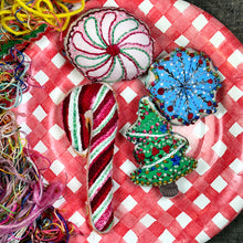 Load image into Gallery viewer, DIY Embroidered Christmas Cookie Ornaments Project Printed Sampler