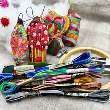 Load image into Gallery viewer, DIY Embroidered Glass Ornaments Project Printed Sampler