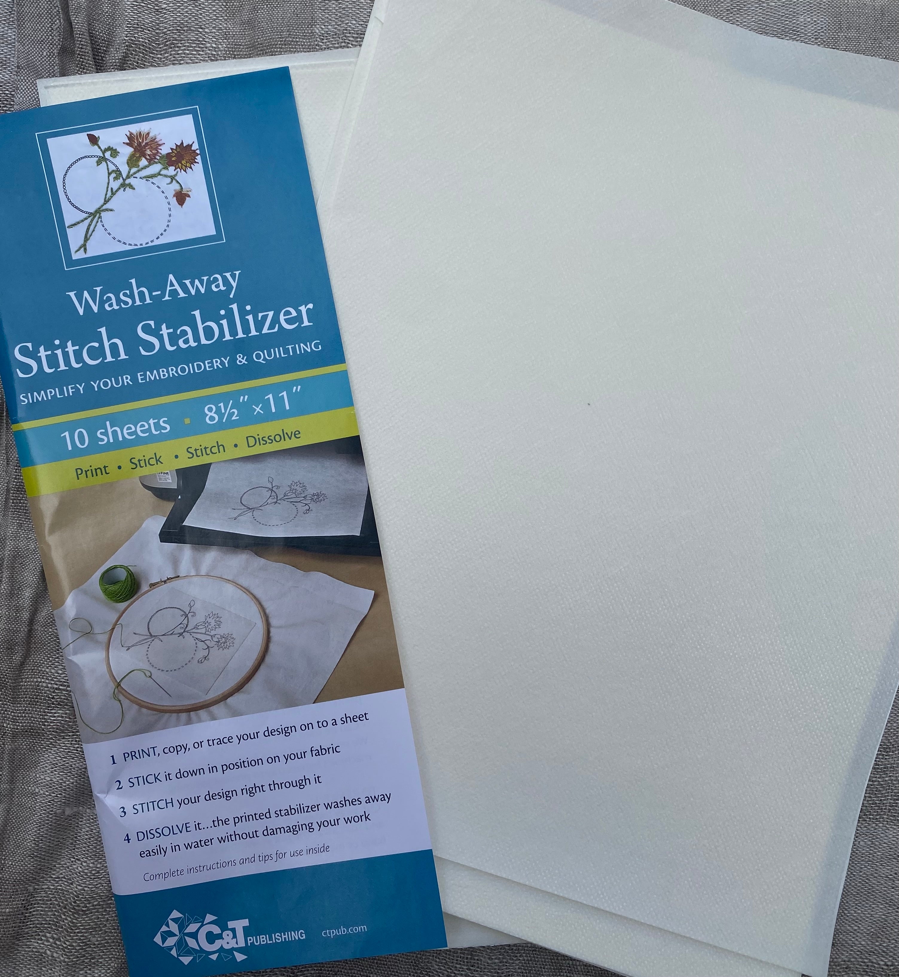 Water-Soluble Stick and Stitch Stabilizer Sample Pack (3 Pages