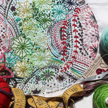 Load image into Gallery viewer, Dropcloth Embroidery Samplers design: Milky Way