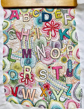 Load image into Gallery viewer, Dropcloth Embroidery Samplers design: ABCMAX (full view)