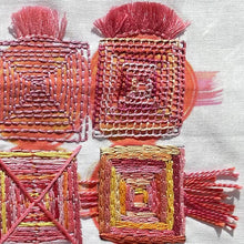 Load image into Gallery viewer, Dropcloth Embroidery Samplers design: Log Cabin (detail)