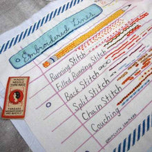 Load image into Gallery viewer, Limited Edition! Dropcloth Embroidery Samplers design: Penmanship Paper