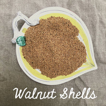 Load image into Gallery viewer, Three ounces of ground walnut shells. Perfect for filling your Dropcloth Samplers Pincushion Project.
