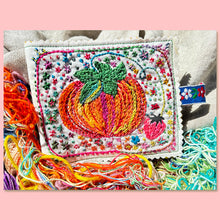 Load image into Gallery viewer, Dropcloth Embroidery Tea and Tomatoes Needle Book-embroidered tomato on the front cover
