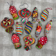 DIY Embroidered Glass Ornaments Project Printed Sampler
