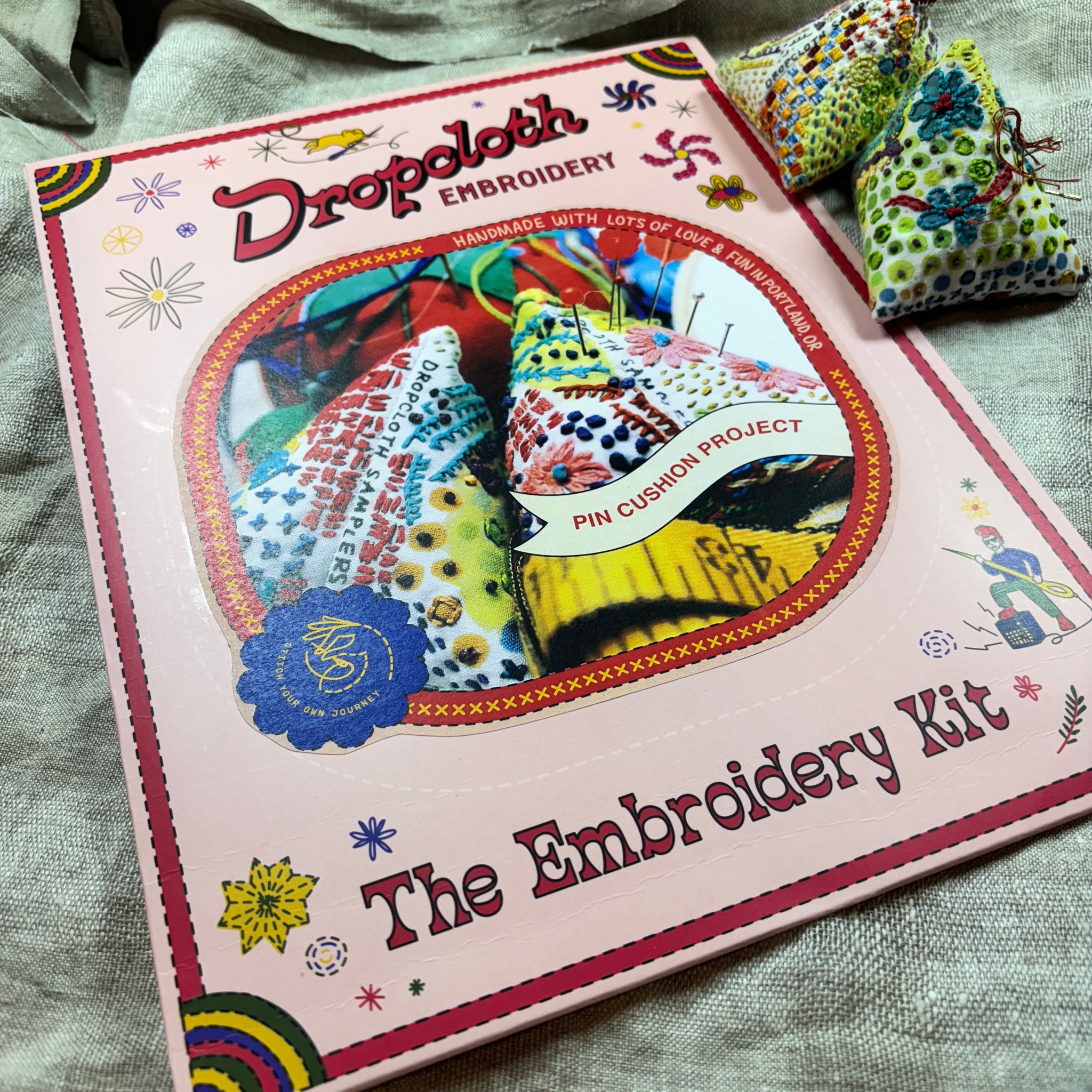 DIY Pin Cushions Project Printed Sampler – dropclothsamplers