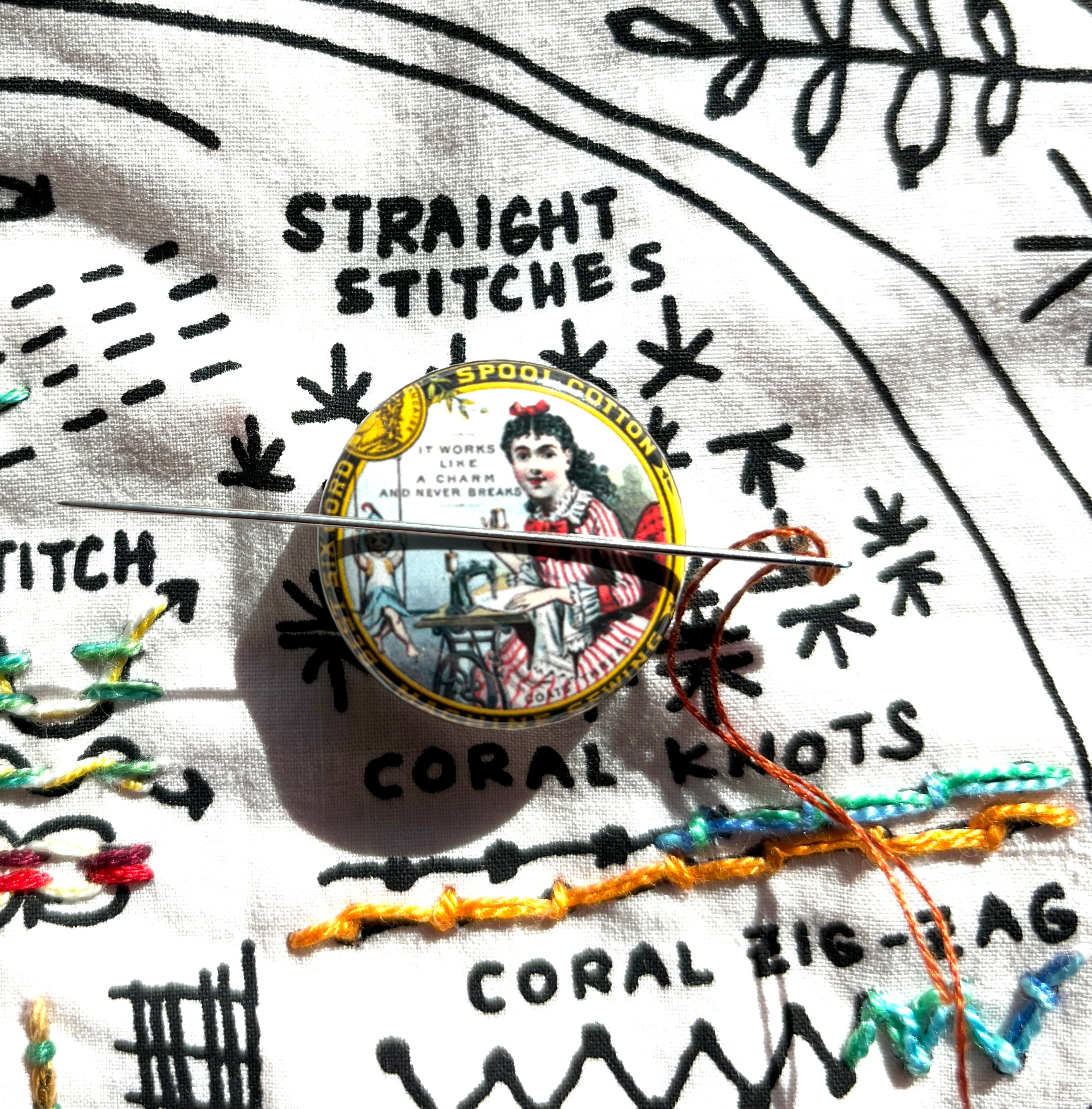 Vintage Thread Label Needle Minders – dropclothsamplers