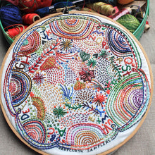 Load image into Gallery viewer, Dropcloth Embroidery Samplers design: Disco Nap
