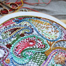 Load image into Gallery viewer, Dropcloth Embroidery Samplers design: Paisley
