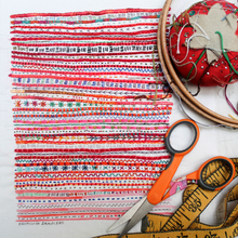 Load image into Gallery viewer, Dropcloth Embroidery Samplers design: Red Lines

