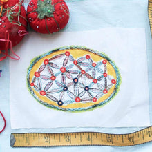 Load image into Gallery viewer, Dropcloth Embroidery Samplers Colorburst sampler design: Seeds
