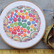 Load image into Gallery viewer, Dropcloth Samplers Bubblegum Colorburst Embroidery Sampler
