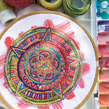 Load image into Gallery viewer, Dropcloth Embroidery Samplers design: Compass
