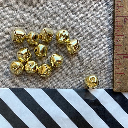 Dropcloth samplers gold bells for holiday embroidery projects