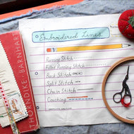 Limited Edition! Dropcloth Embroidery Samplers design: Penmanship Paper